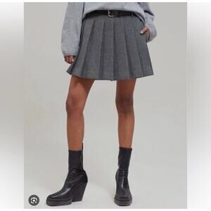 The Frankie Shop Blossom Tokyo Wool Pleated Mini Skort Grey Size S